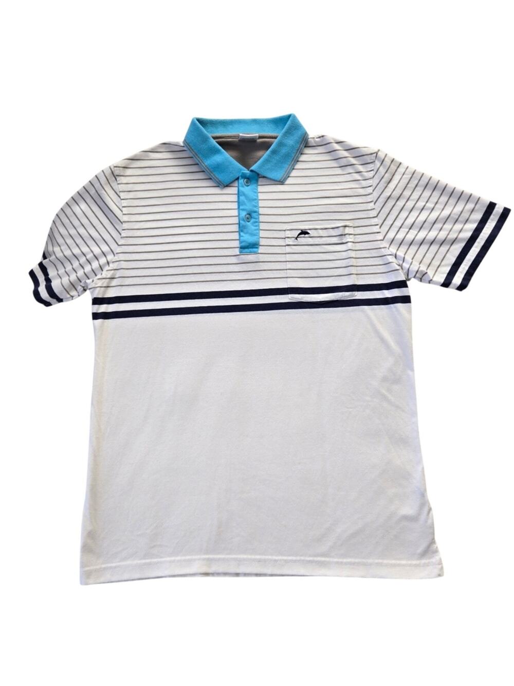 Gioberti Modern Fit Striped Cotton Polo Shirt Nautical Style Men’s Large